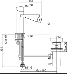 Смеситель Cezares Trend TREND-BSM1-01-Cr для биде