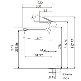 Remer Energy EY11LBO Высокий смеситель для раковины (белый матовый)