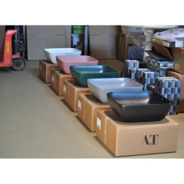 Раковина накладная 42.5 см AeT Elite (L602T0R0V0141) пастельно-синий матовый