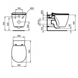 Инсталляция Ideal Standard с унитазом Connect AquaBlade E047901, сиденье микролифт, комплект (E21270