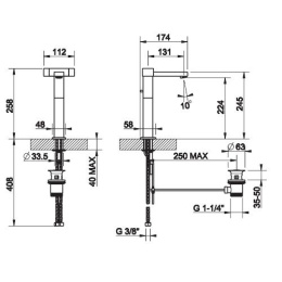 Смеситель для раковины Gessi Rettangolo (20303#031) хром