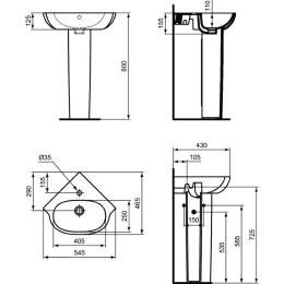 Колонна для раковины Ideal Standard TESI T352101
