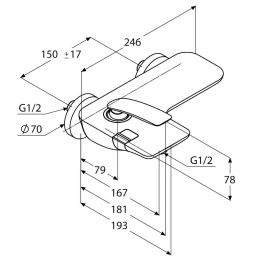 Фото Смеситель для ванны Kludi Balance (524450575) хром