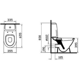 Напольный унитаз биде Vitra Grand (9763B003-1206) белый
