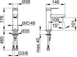 Фото Смеситель для умывальника Keuco Ixmo 59502373100, черный, матовый