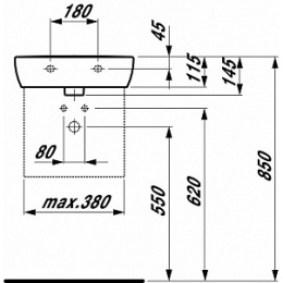 Мини-раковина Laufen Pro 8.1195.1.000.104.1 45*34 см