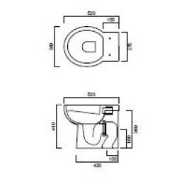 Унитаз приставной EASVA CIELO EASY 38х52х41, белый