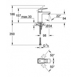 Grohe Eurocube 23132000 Смеситель для раковины стандартный