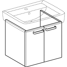 Тумба под раковину Geberit Renova Plan 879060000, 53 см, цвет белый глянцевый