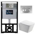 Инсталляция+унитаз Azario (AZ-8010-1000+AZ-8200-0011+AZ-2216 SP) хром