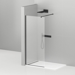 Душевой уголок Душевая перегородка Cezares Liberta-L-1-90-C-Nero 90 x 195 см, стекло прозрачное, профиль черный