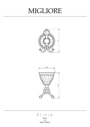 Фото Migliore Olivia 17554 Крючок, керамика белая с декором платина, хром