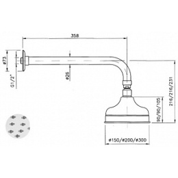 Верхний душ Nicolazzi Classic Shower 5702 GB 20