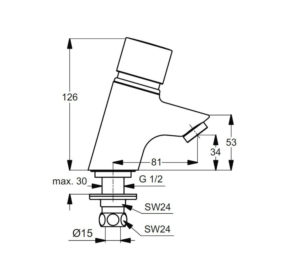 Ideal Standard Ceraplus B8301AA - Порционный (нажимной) смеситель для раковины