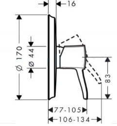 Смеситель для душа 31365090 Hansgrohe Metropol Classic (хром, золото)