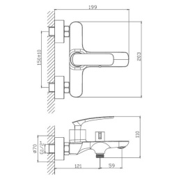 Смеситель для ванны Haiba HB60616