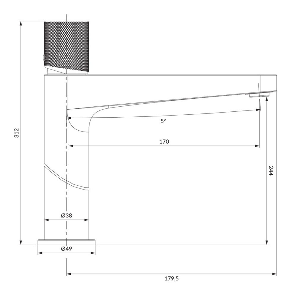 Смеситель для умывальника OMNIRES CONTOUR CT8012AT (антрацит)