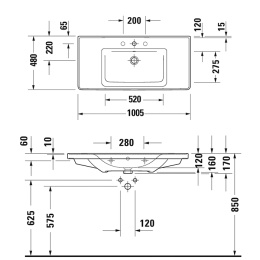Раковина 100,5 см Duravit D-Neo 2367100000, белый
