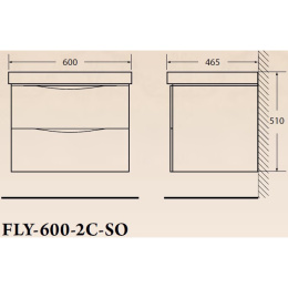 Тумба под раковину BelBagno Fly FLY-600-2C-SO-RW-P, 57,5 х 44 х 45 см, Rovere Moro/темно-коричневый