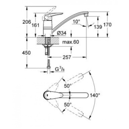 Смеситель для кухни Grohe Eurodisc 33770000