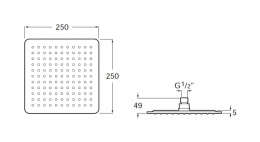 Фото Верхний душ Roca Raindream (5B2450C00) нержавеющая сталь