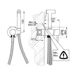 Гигиенический душ со смесителем Giulini Futuro FSH25NKO никель матовый