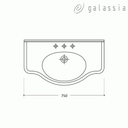 Фото Раковина 75 см Galassia Ethos (8433NE), цвет черный