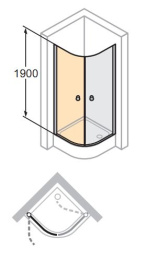 Душевой уголок Huppe Design elegance 8E1601, 80 х 80 х 190 см, стекло прозрачное