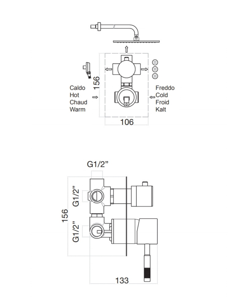 Смеситель для душа Fiore Xenon 44CR7501, хром