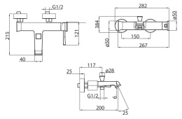Фото Смеситель для ванны и душа BelBagno Mille MIL-VASM-CRM