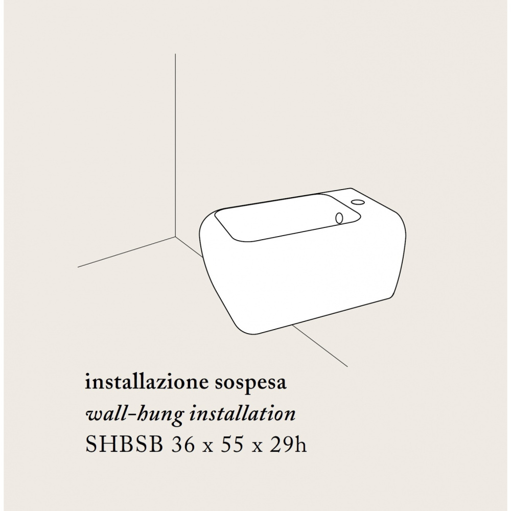 Ceramica CIELO Shui SHBSBN - Биде подвесное с отверстием для смесителя (цвет - черный)