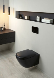 Фото Подвесной унитаз Villeroy&Boch Antao (4674T0R7) безободковый, технология TwistFlush, Pure Black