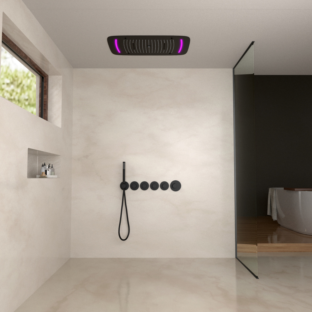 Фото Душевая система встроенная с термостатом Timo Saona SX-2319/03SM черный