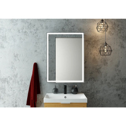 Континент МВК053 Зеркало-шкаф "Mirror Box black Led" 600х800