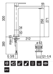 Фото NOBILI Up UP94128/2CR Смеситель для раковины (хром)