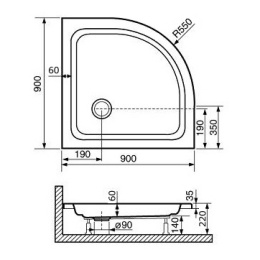 Душевой поддон RGW Acryl 16180499-11 полукруглый