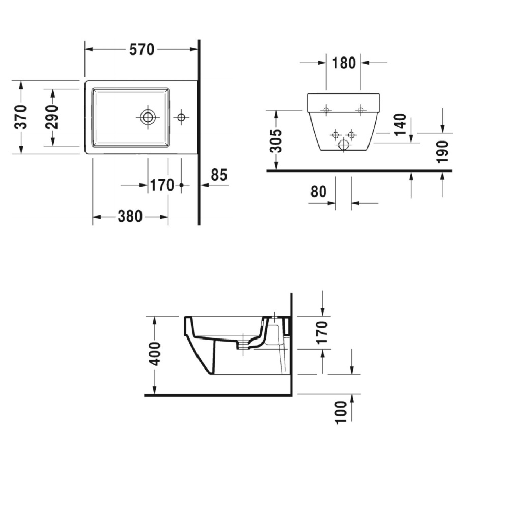 Биде подвесное Duravit Vero Air 2274150000, белый