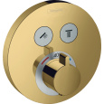 Термостат Hansgrohe ShowerSelect S, 15743990, для 2 потребителей, золото