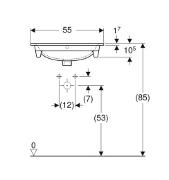 Фото Раковина Geberit Renova Plan 122255000, 55 х 48 см, белая