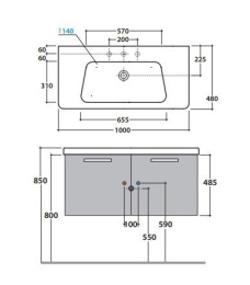 Фото Тумба для раковины Globo Daily (DAM2Y) серый