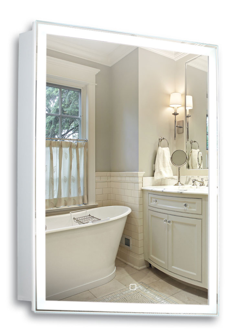 Фото Зеркало-шкаф Silver mirrors Киото Flip 50 (LED-00002473)