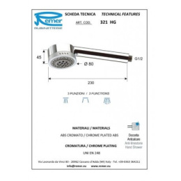 Remer SHOWERS RR 321 HG Лейка на 2 режима