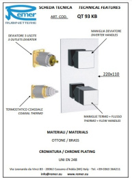 Фото REMER Qubika QT93KBVO Термостат для ванны - внешняя часть (бронза)