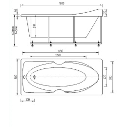 Акриловая ванна 180x80 Aquatek (EVR180-0000041), прямоугольная
