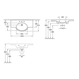 Раковина 5153A101 VILLEROY&BOCH VARIABLE, 1000х510 мм