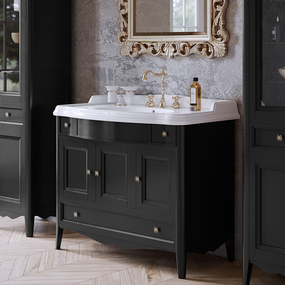 Фото База с раковиной TW collection Veronica VER6105-NERO/cromo+AR874bi*1