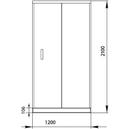 Душевая дверь Aquanet Alfa NAA6121 150, прозрачное стекло