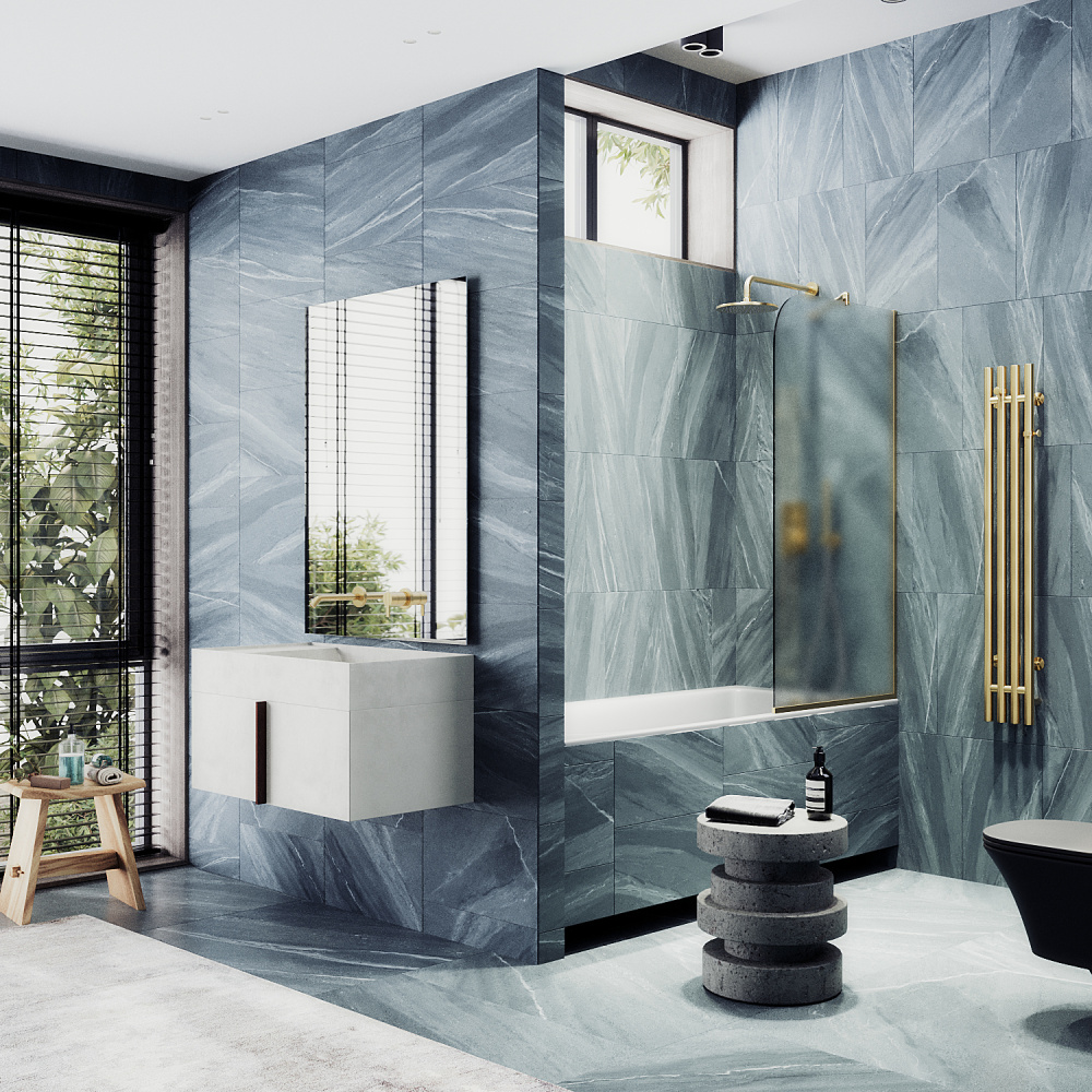 Фото Шторка на ванну Maybah Glass MGV-93-3у в узком профиле