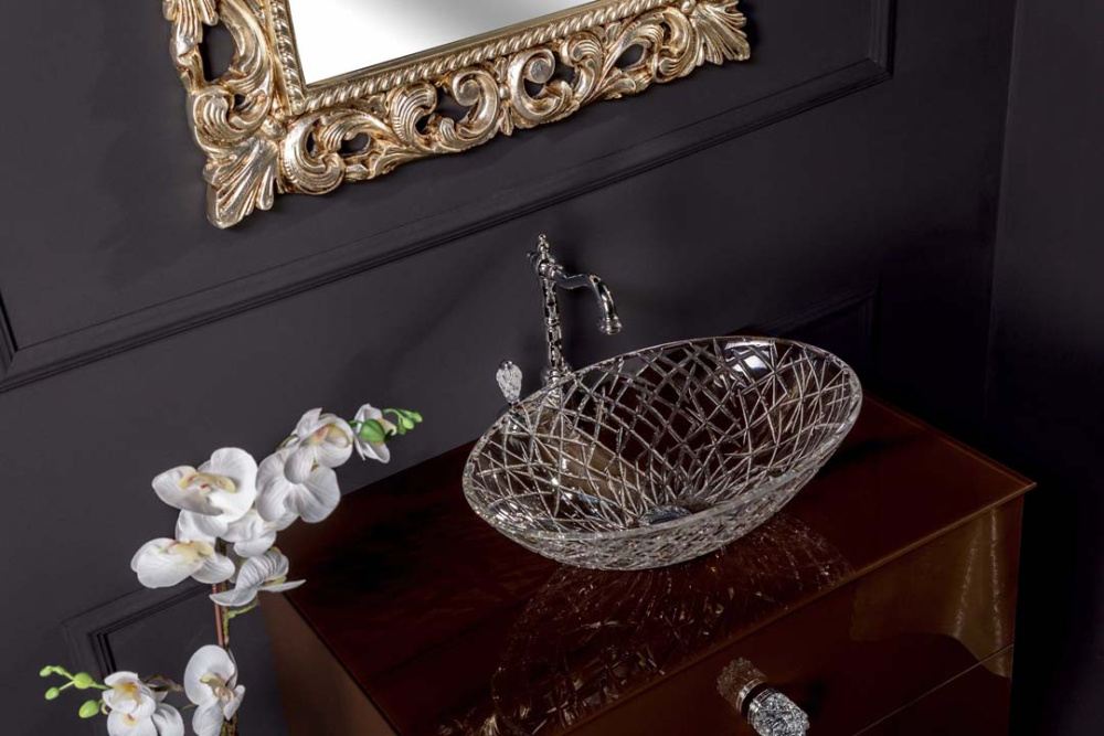 Фото Armadi Art 853-080-DB Столешница стекло 80см прямая DARK BROWN