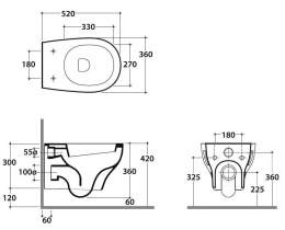 Фото Унитаз подвесной Globo Grace (GRS02.BI) белый